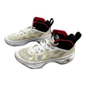 Air Jordan Youth Basketball Tennis Shoes, White, Size 4.5Y